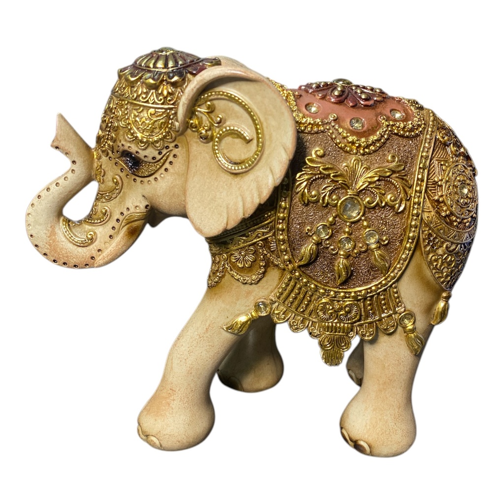 CS8020445 ELEFANTE CAFE DORADO 21X9X19CM