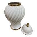 S40165 JARRON GINGER BLANCO DORADO 18X39CM