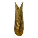 FLORERO FORMA DE HOJA DORADO 11X37X17