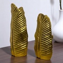 FLORERO FORMA DE HOJA DORADO 11X37X17