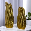 FLORERO FORMA DE HOJA DORADO 10*30*14CM