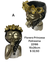 FLORERO PRINCESAS POLIRESINA 15X26 CM