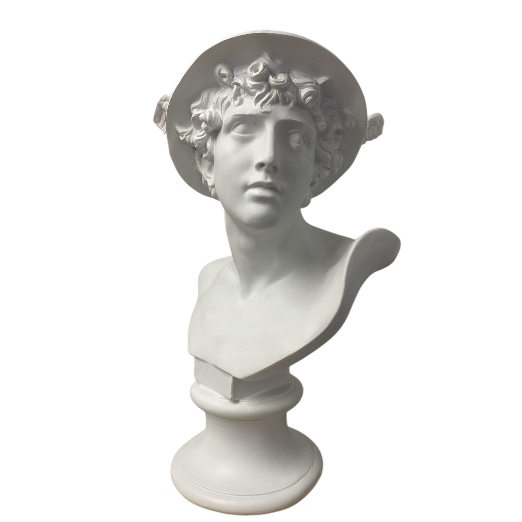 FI-2025-1117 BUSTO HERMES, GRIEGO, POLIRESINA 25X25X44CM