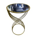 MESA ESQUINERA METALICA BASE DE ESPEJO, 38X68CM