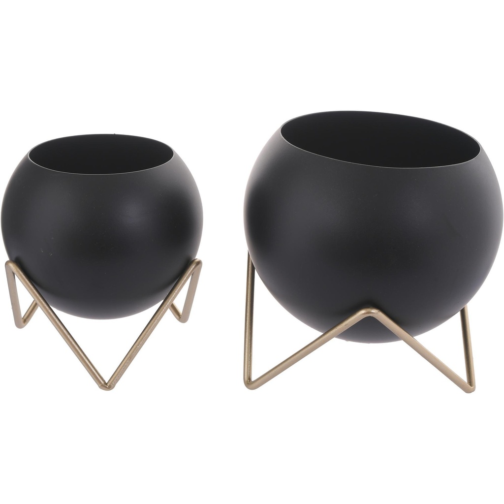 MACETEROS METALICOS SET X2 13 Y 10CM