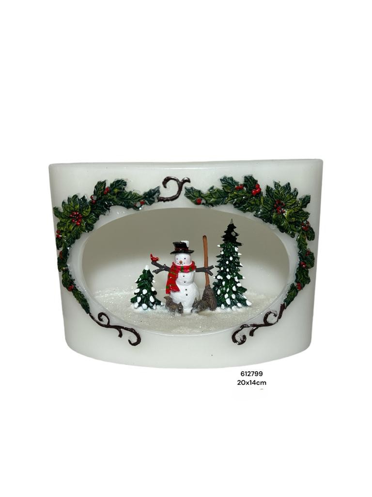 VELA LED MUÑECO DE NIEVE