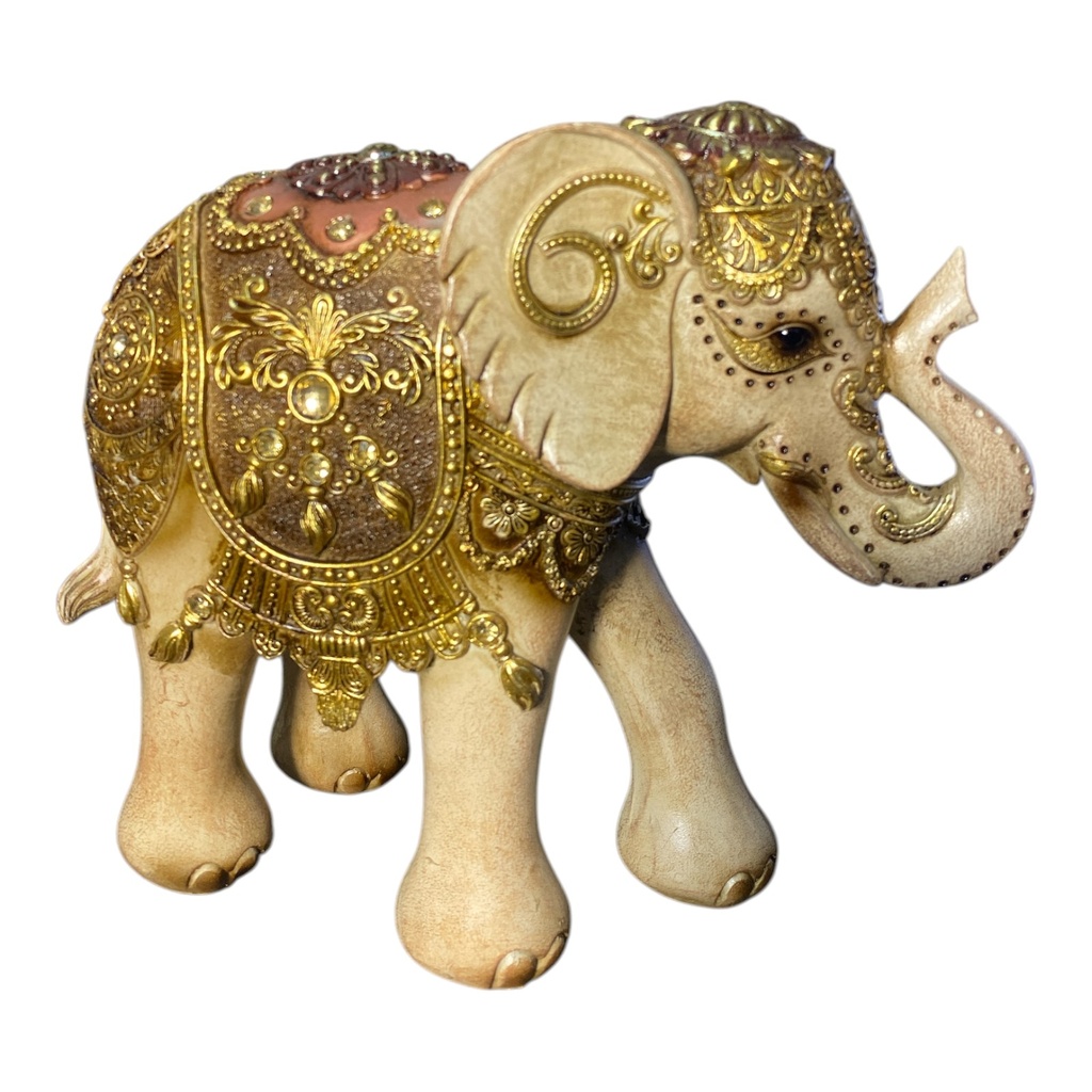 CS8020445 ELEFANTE CAFE DORADO 21X9X19CM