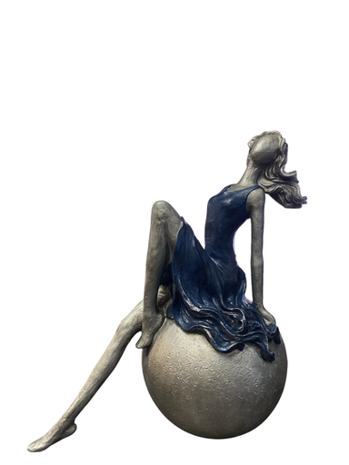 [437-427354] DAMA DECOR AZUL/PLATA 22X20CM