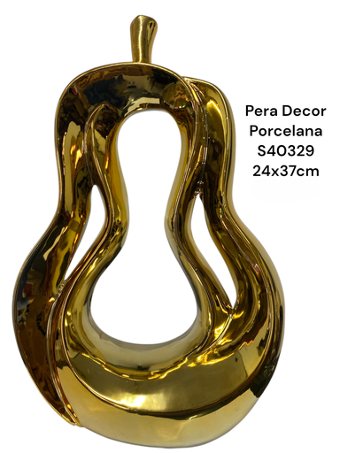 [S40329] PERA DECOR PORCELANA DORADA  24X37CM