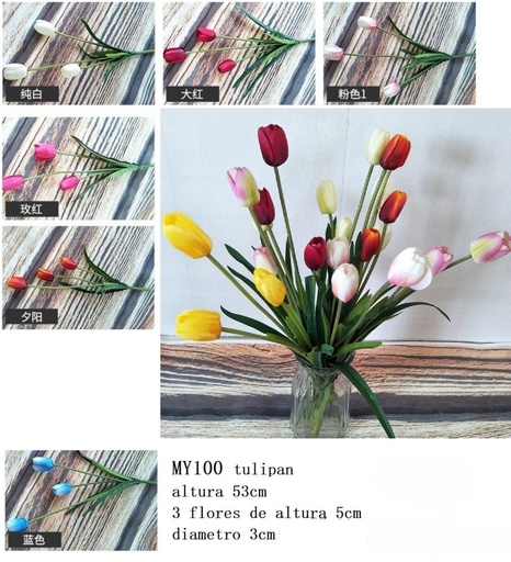 [MY100] TULIPAN  55CM * 3 FLORES