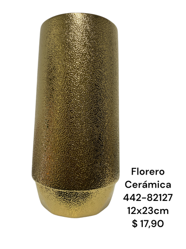 [442-82127] FLORERO CERAMICA DORADO 12X23CM