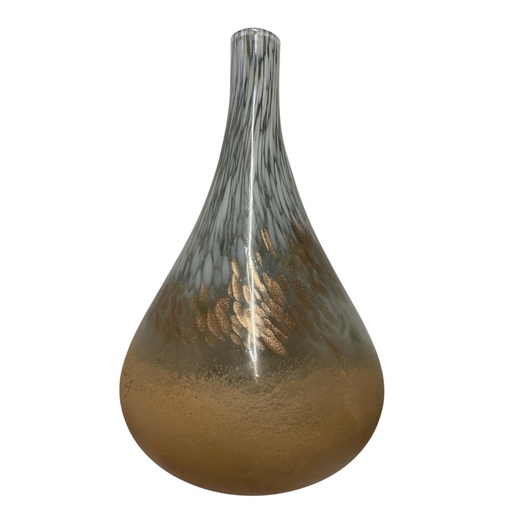 [412-36621] FLORERO VIDRIO CAFE CHAMPAGNE 25X40CM