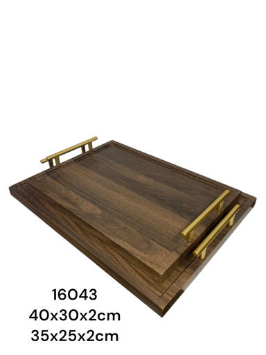 [16043] BANDEJA SETX2 MADERADA 40X30X2CM 35X25X2CM