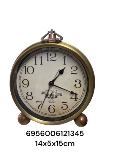 [6956006121345] SC12134 RELOJ METALICO DE MESA 14X5X15CM