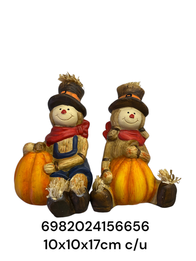 [6982024156656] SC15665 ESPANTAPAJAROS CON CALABAZA 10X10X17CM