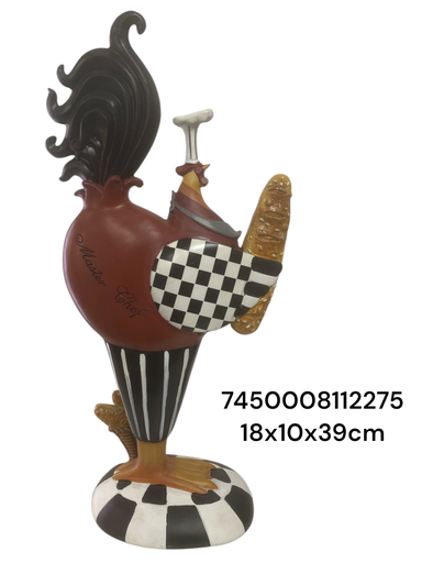 [7450008112275] 437-231405 GALLO COCINERO PORCELANA 18X10X39CM
