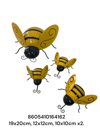 [8605410164162] SC16416 ABEJAS METAL SETX4 19X20CM 12X12CM 10X10CM