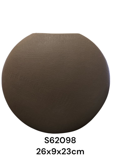 [S62098] FLORERO MOON DE CERAMICA COLOR CHOCOLATE 26X9X23CM