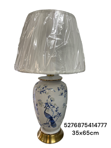 [5276875414777] CS20630 LAMPARA PORCELANA AZUL/DORADO 35X60CM