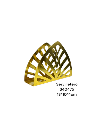 [2023126404758] S40475  SERVILLETERO DE METAL DORADO  13.5X10CM