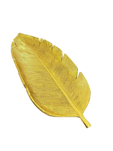 [612879] ES25309 ADORNO HOJA DORADA 39*18CM